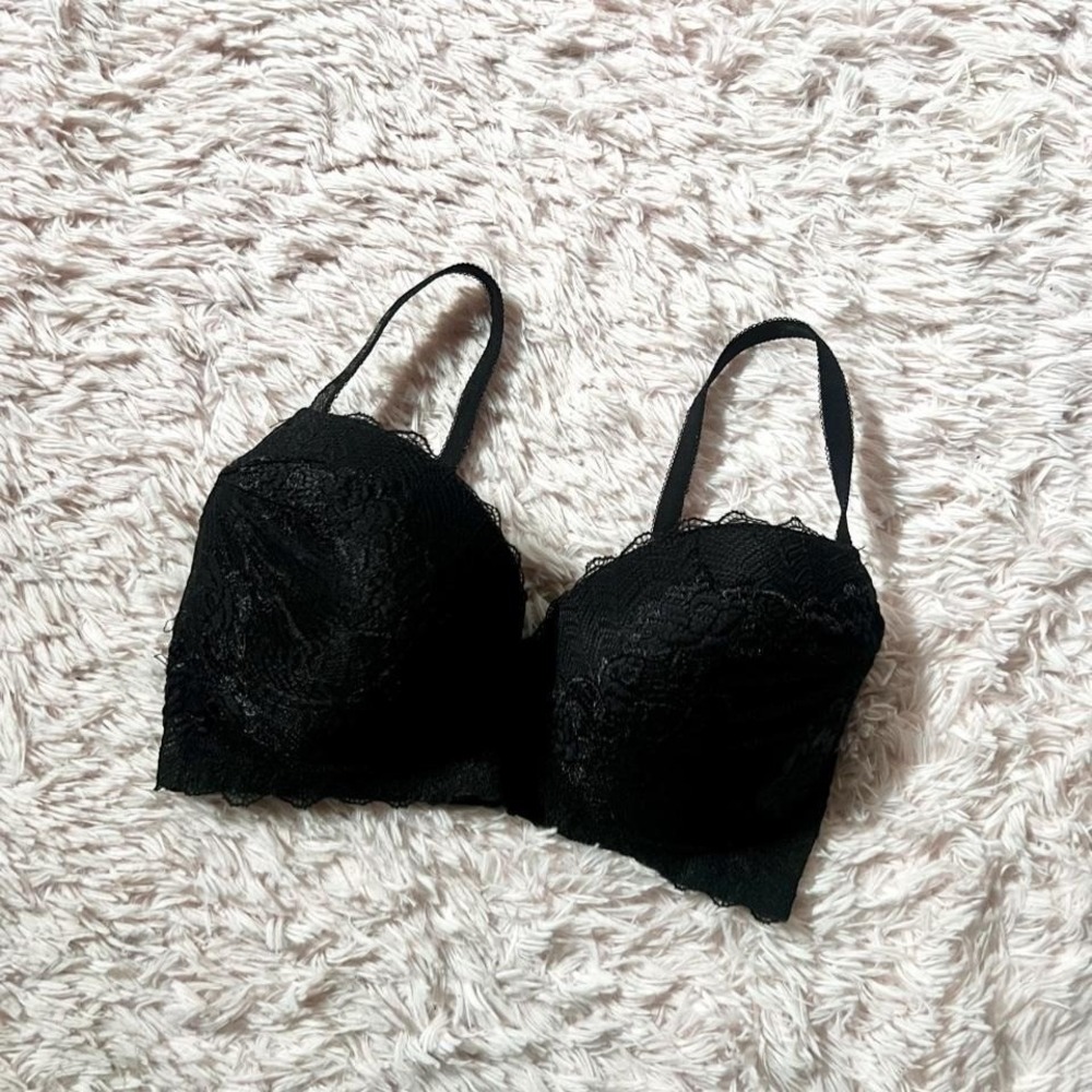 Black Lace Padded Whinsygoth Sexy Lingerie Feminine Bra Womens 36DD Dark Fairy